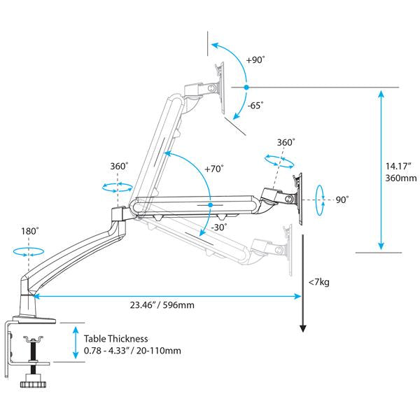 Desk Mount Slim Articulating Monitor Arm