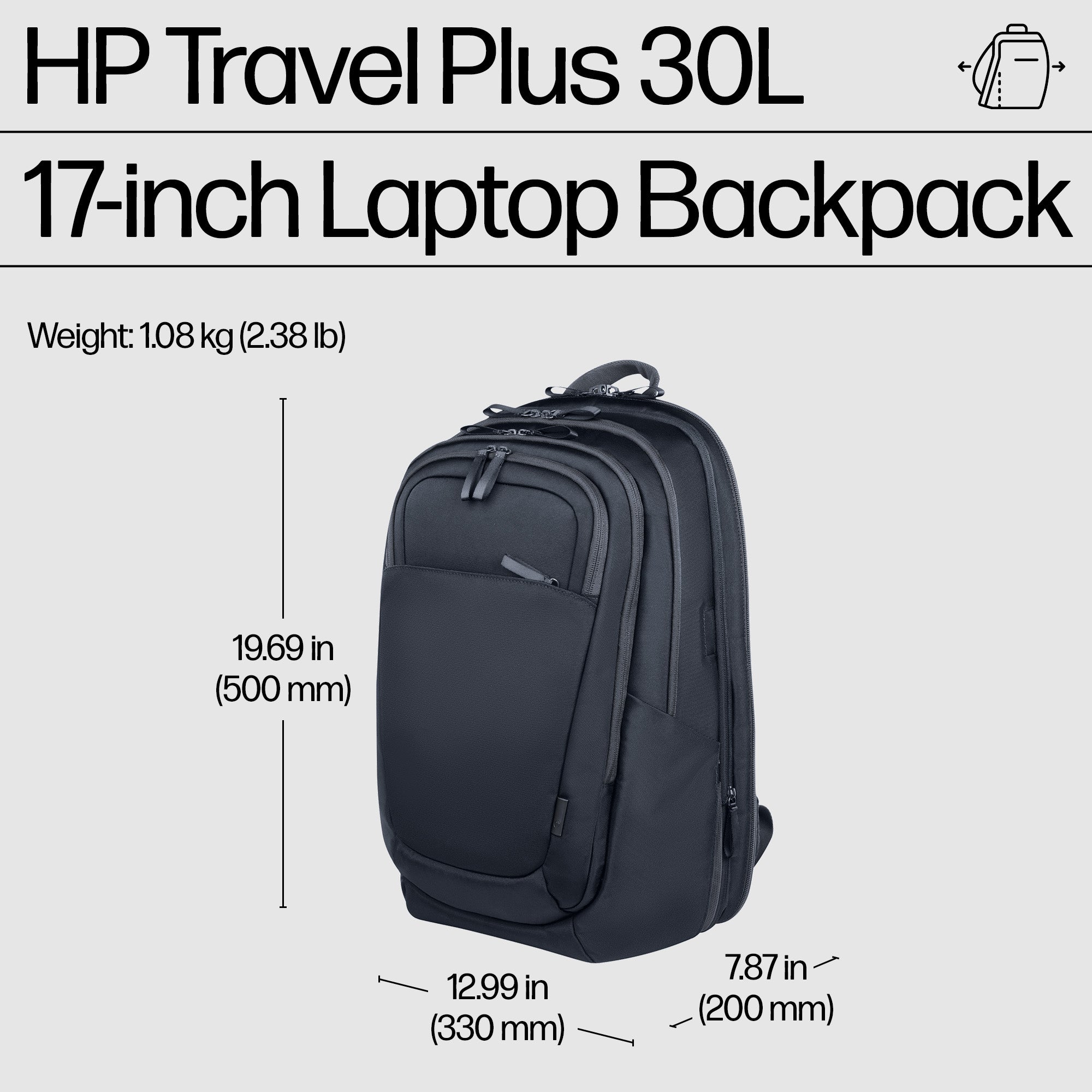 HP Travel Plus 30L 17 Laptop Backpack