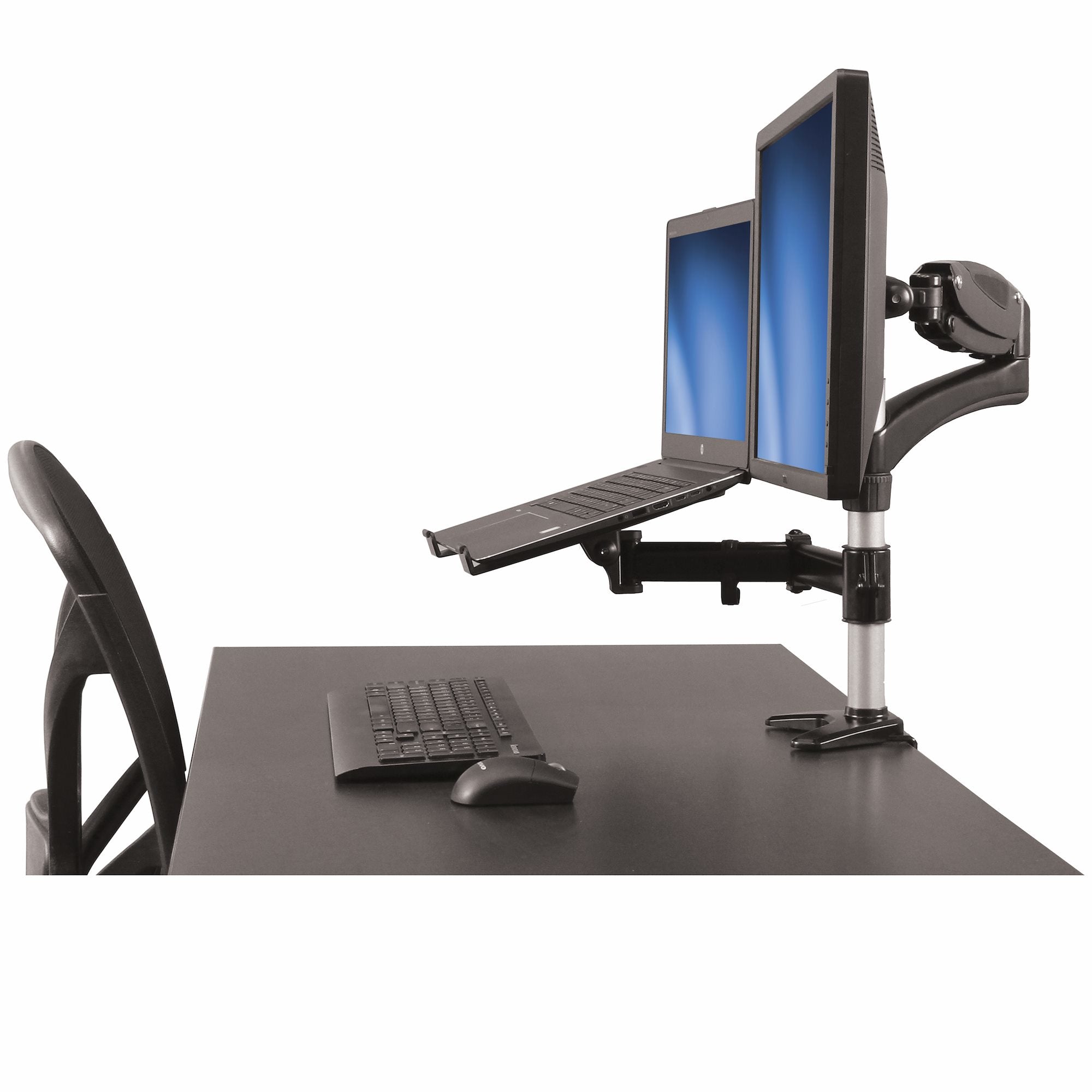 SINGLE-MONITOR ARM WITH LAPTOP STAND