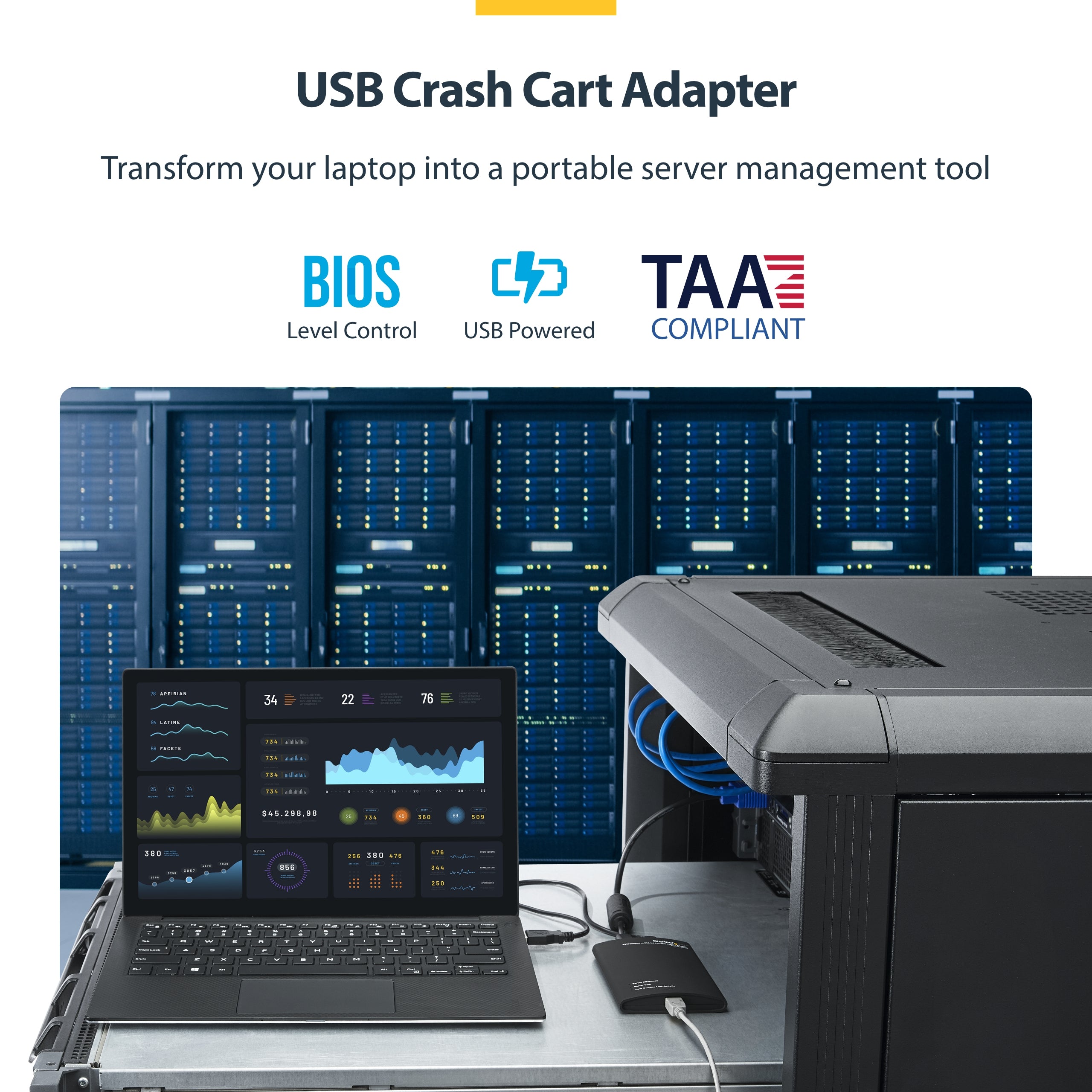 KVM Console to USB Laptop Crash Cart