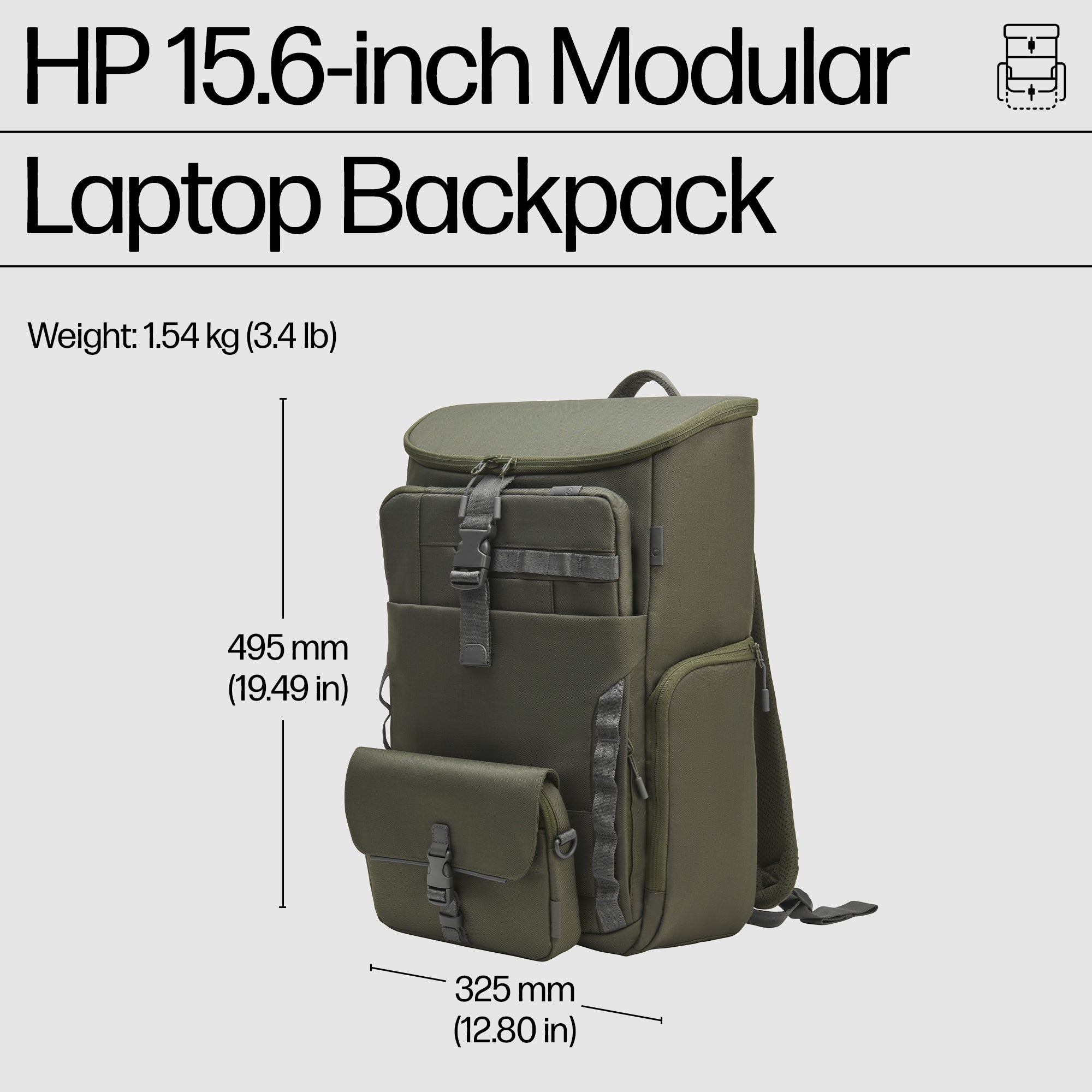 HP 15.6 MODULAR LAPTOP BACKPACK