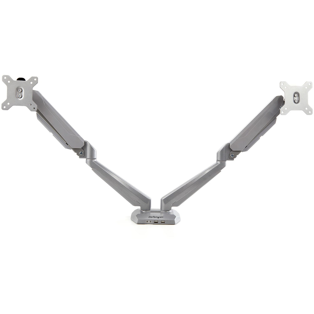 Desk Mount Dual Monitor Arm w/ USB/Audio