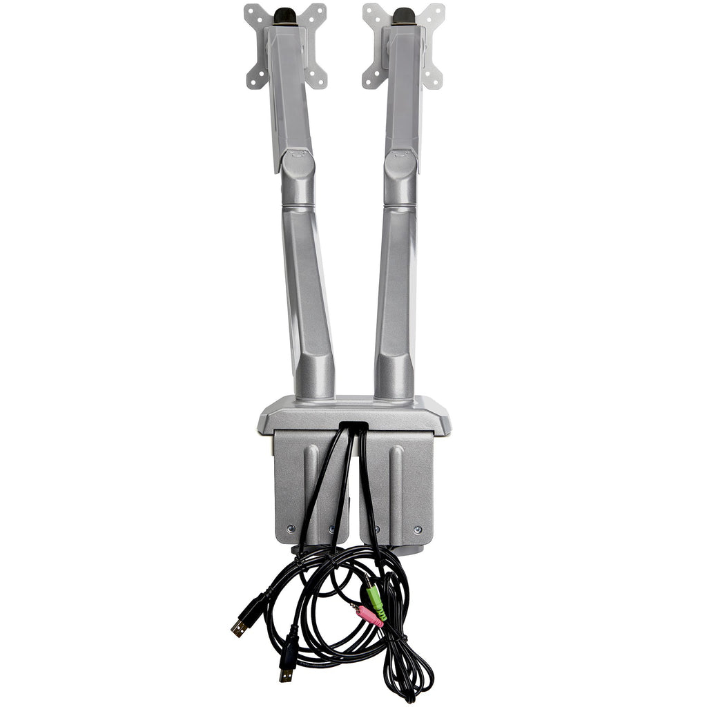 Desk Mount Dual Monitor Arm w/ USB/Audio