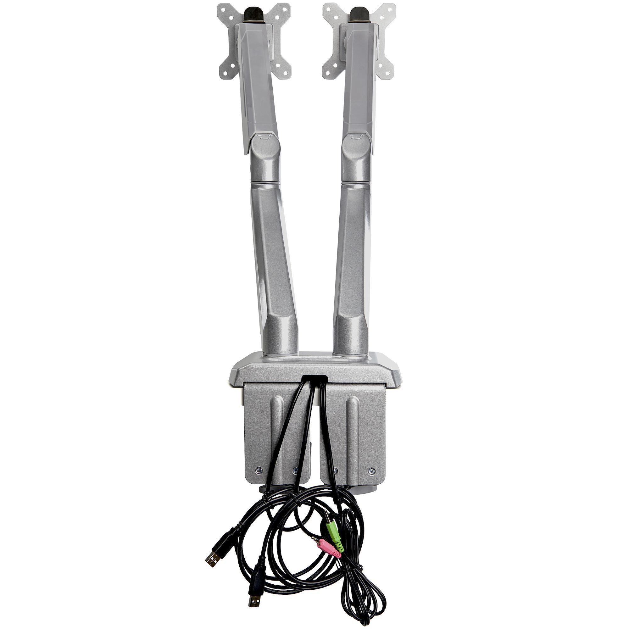 Desk Mount Dual Monitor Arm w/ USB/Audio