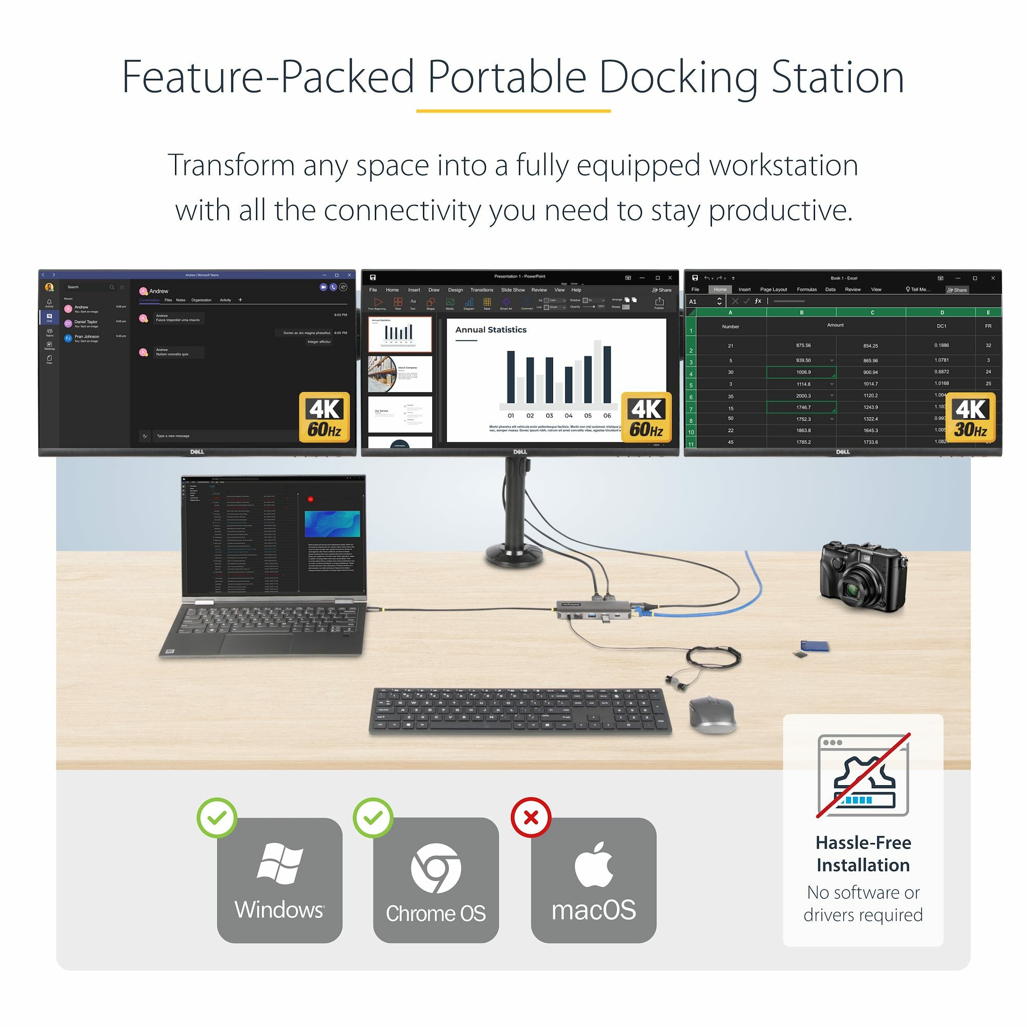 USB-C Triple-Monitor Multiport Adapter