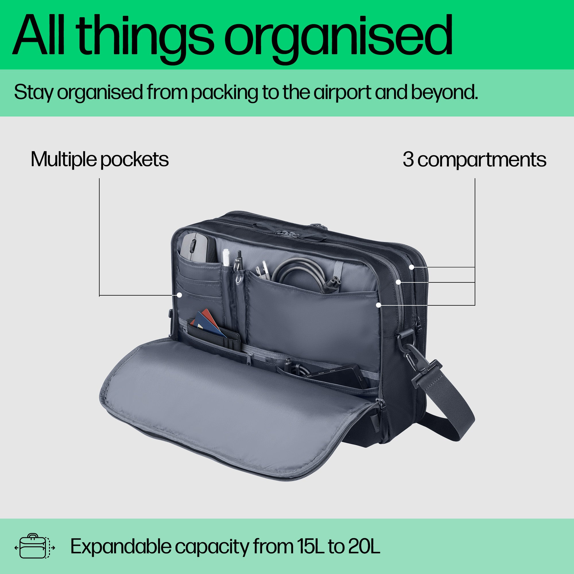 HP Travel Plus 15L 14 Laptop Bag