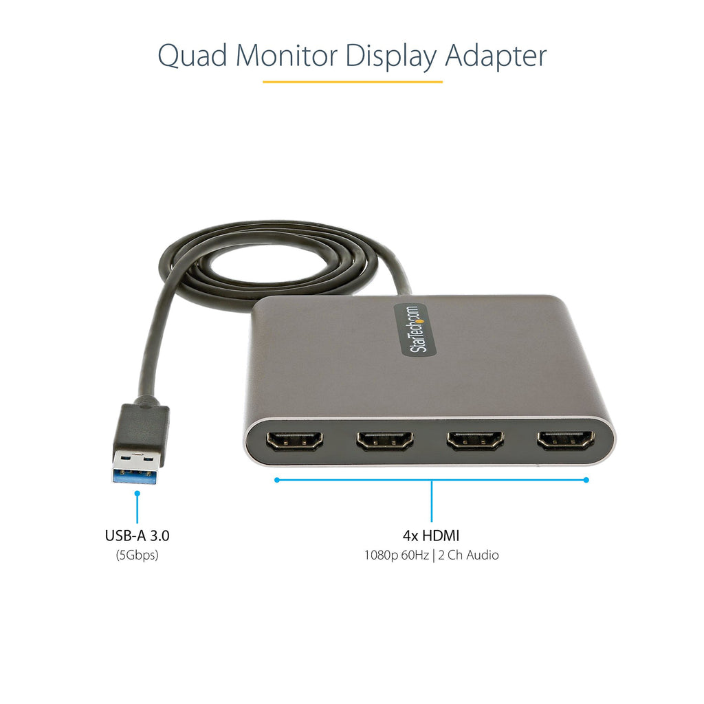 USB 3.0 to 4 HDMI Adapter - Quad Monitor