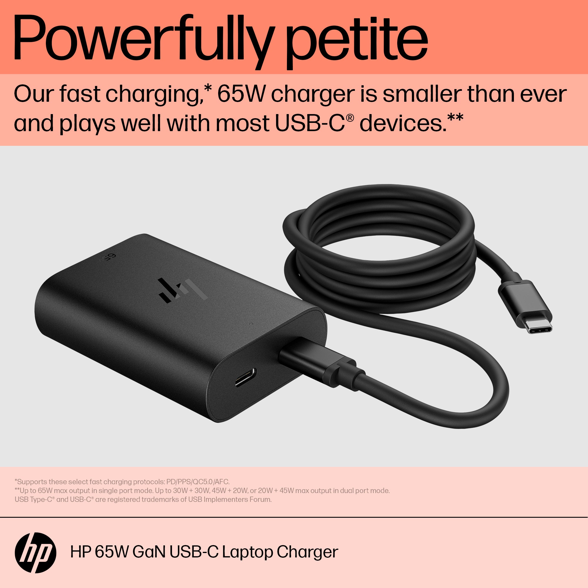 HP 65W GALLIUM NITRIDE USB-C LAPTOP CHAR