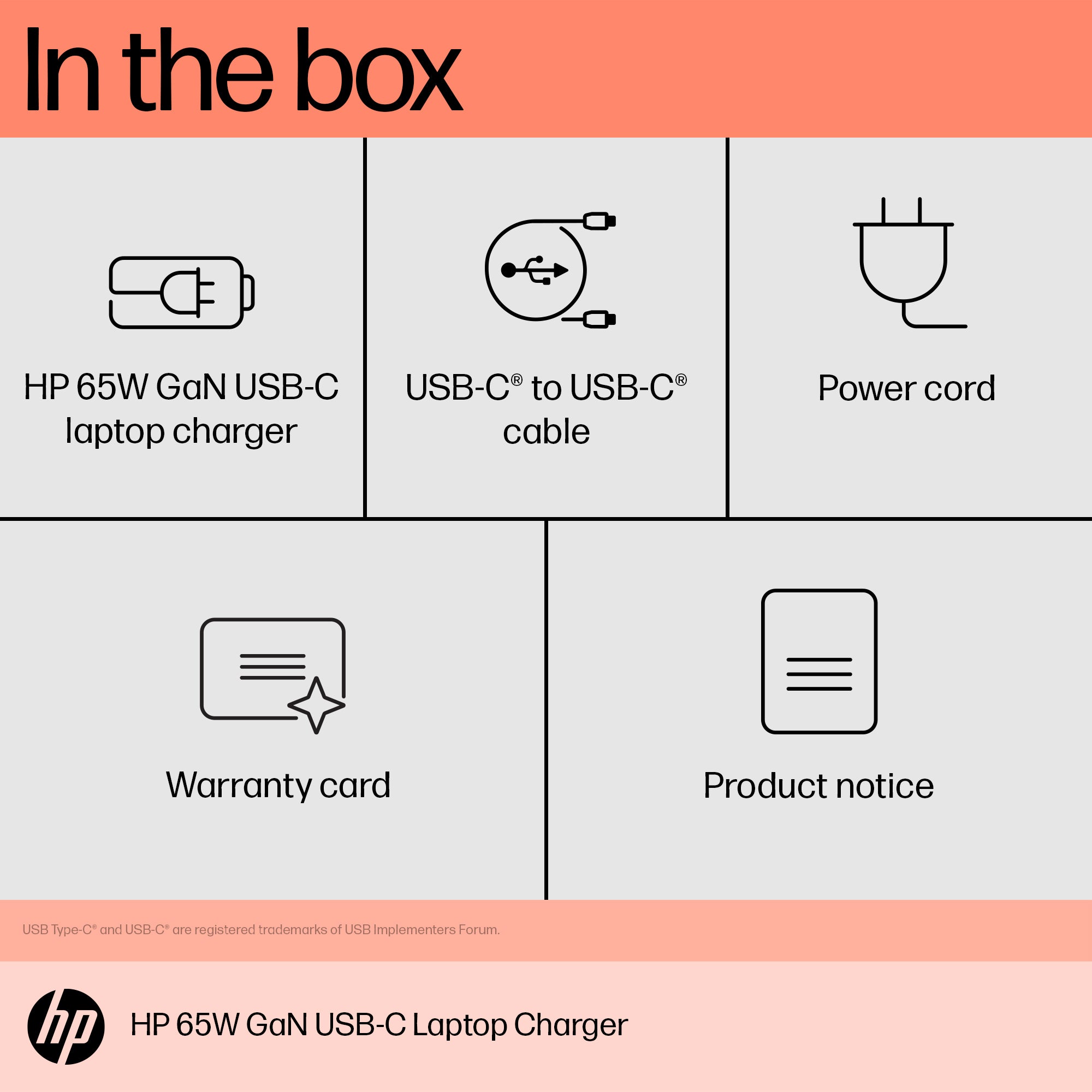 HP 65W GALLIUM NITRIDE USB-C LAPTOP CHAR