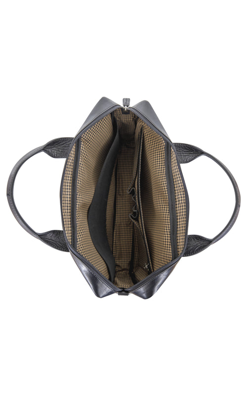 AMALIENBORG leather laptop bag 15in BLK