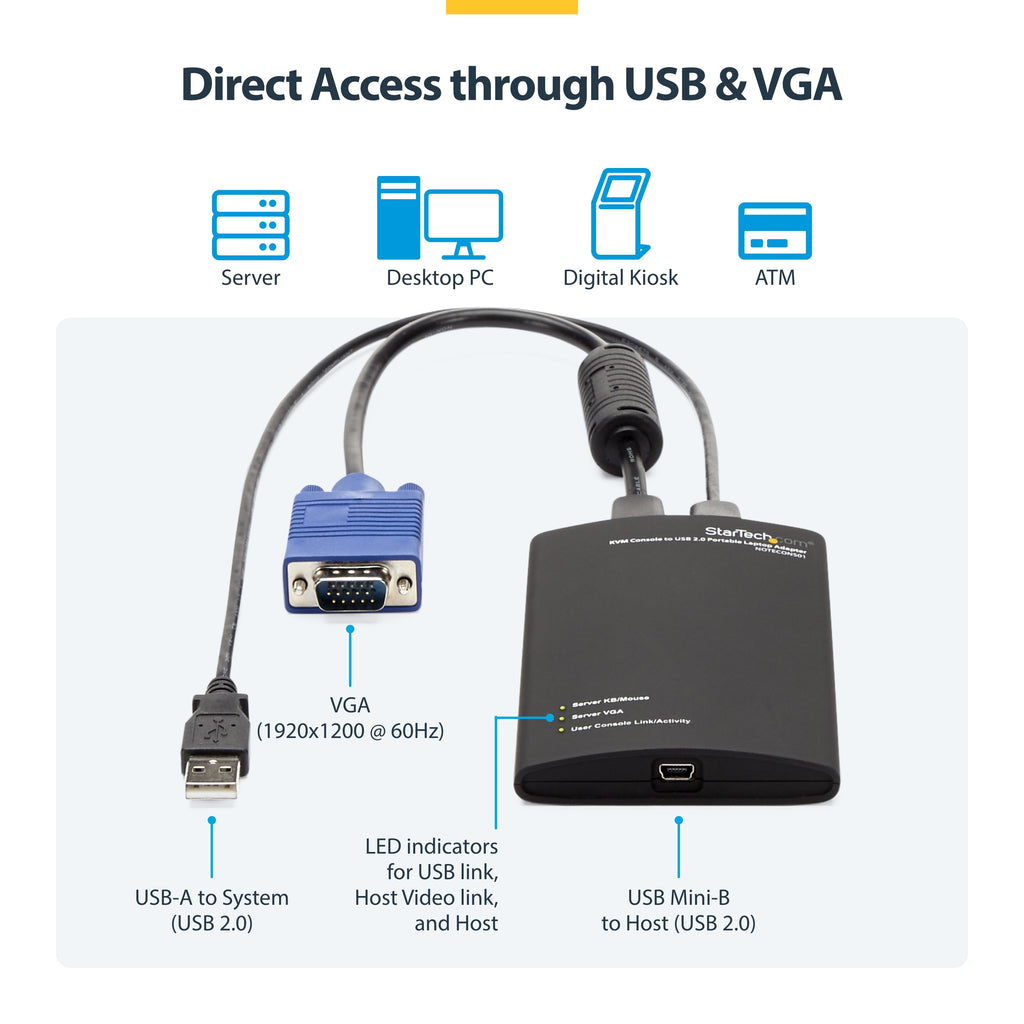KVM Console to USB Laptop Crash Cart