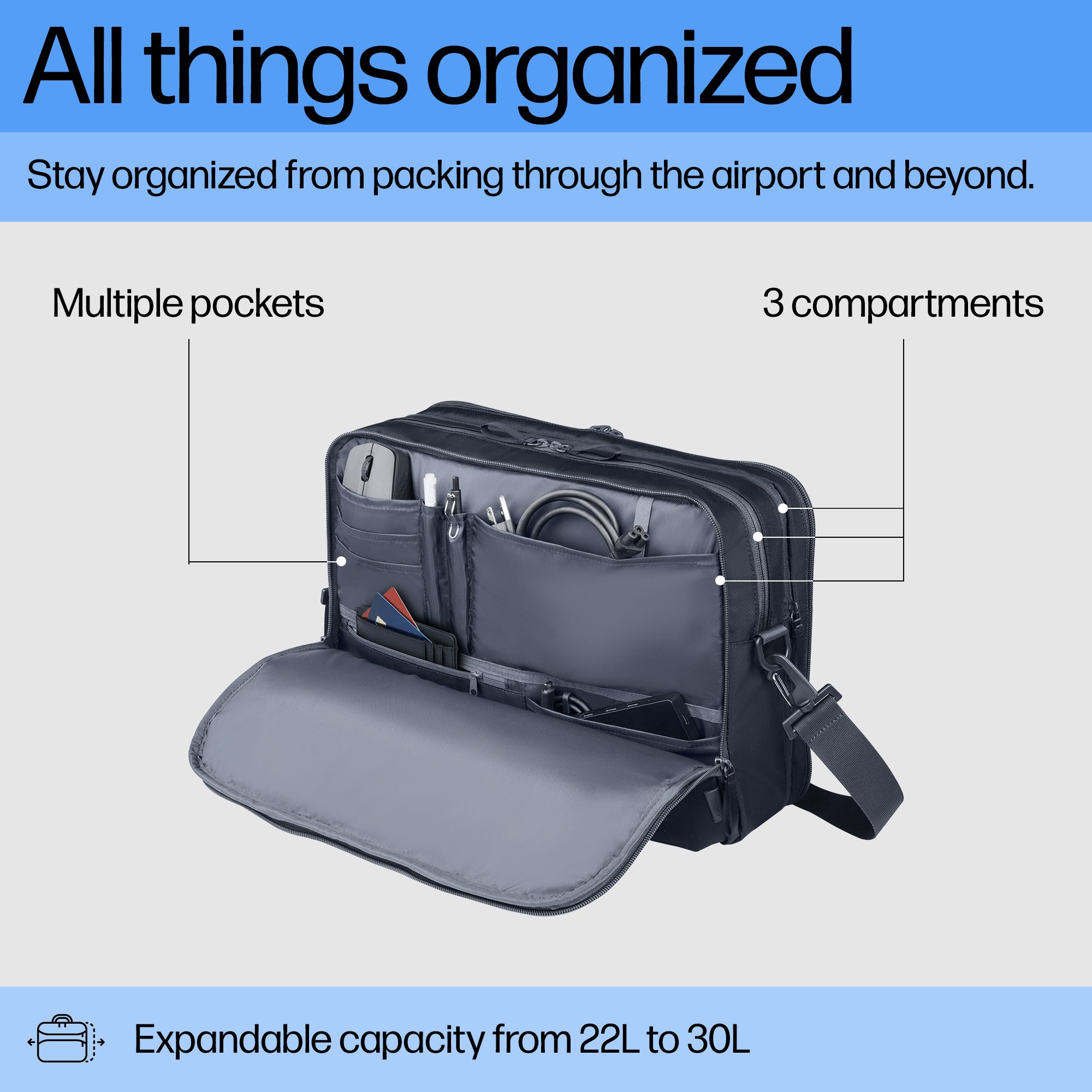 HP Travel Plus 22L 16 Laptop Bag