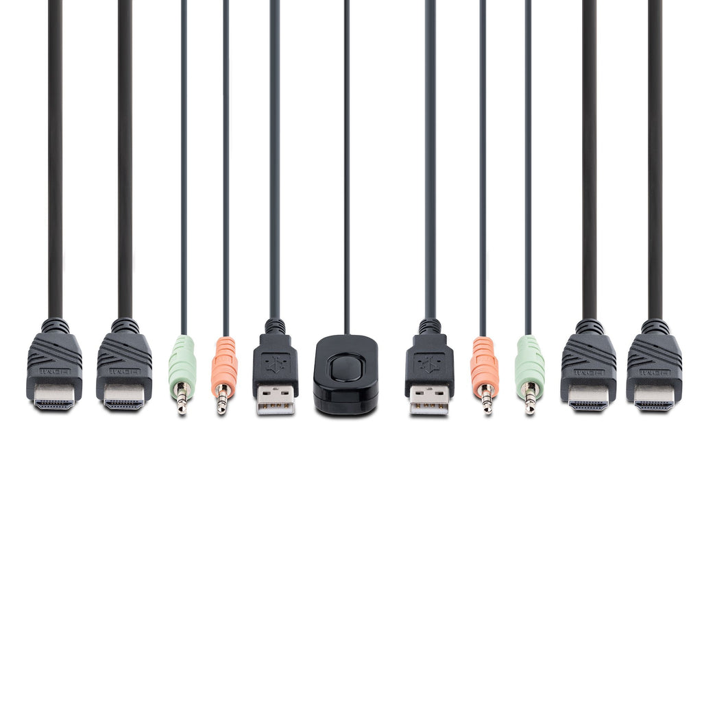 2-Port Dual-Monitor Cable KVM Switch