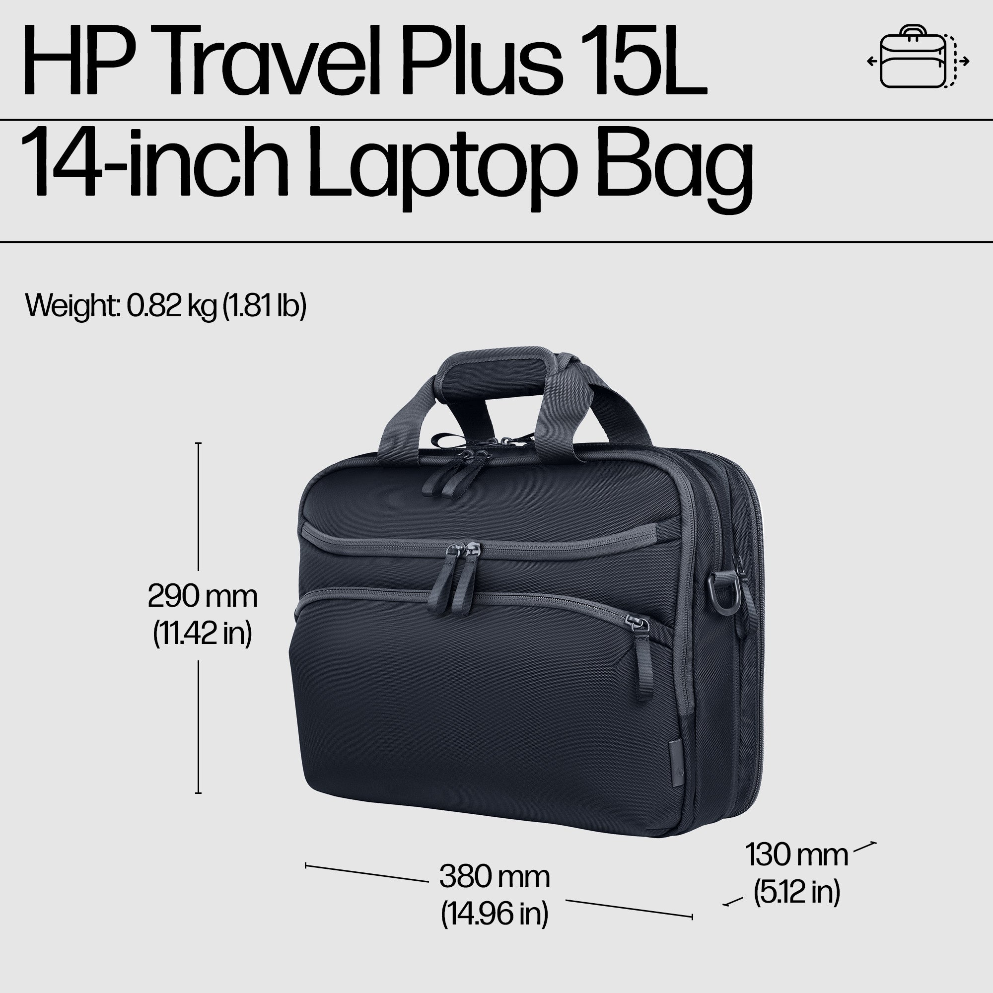 HP Travel Plus 15L 14 Laptop Bag