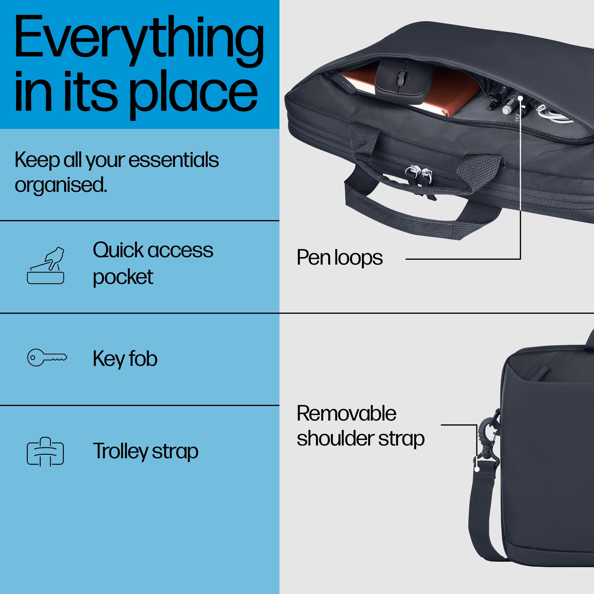 HP 16 ODYSSEY GRAY LAPTOP BRIEFCASE