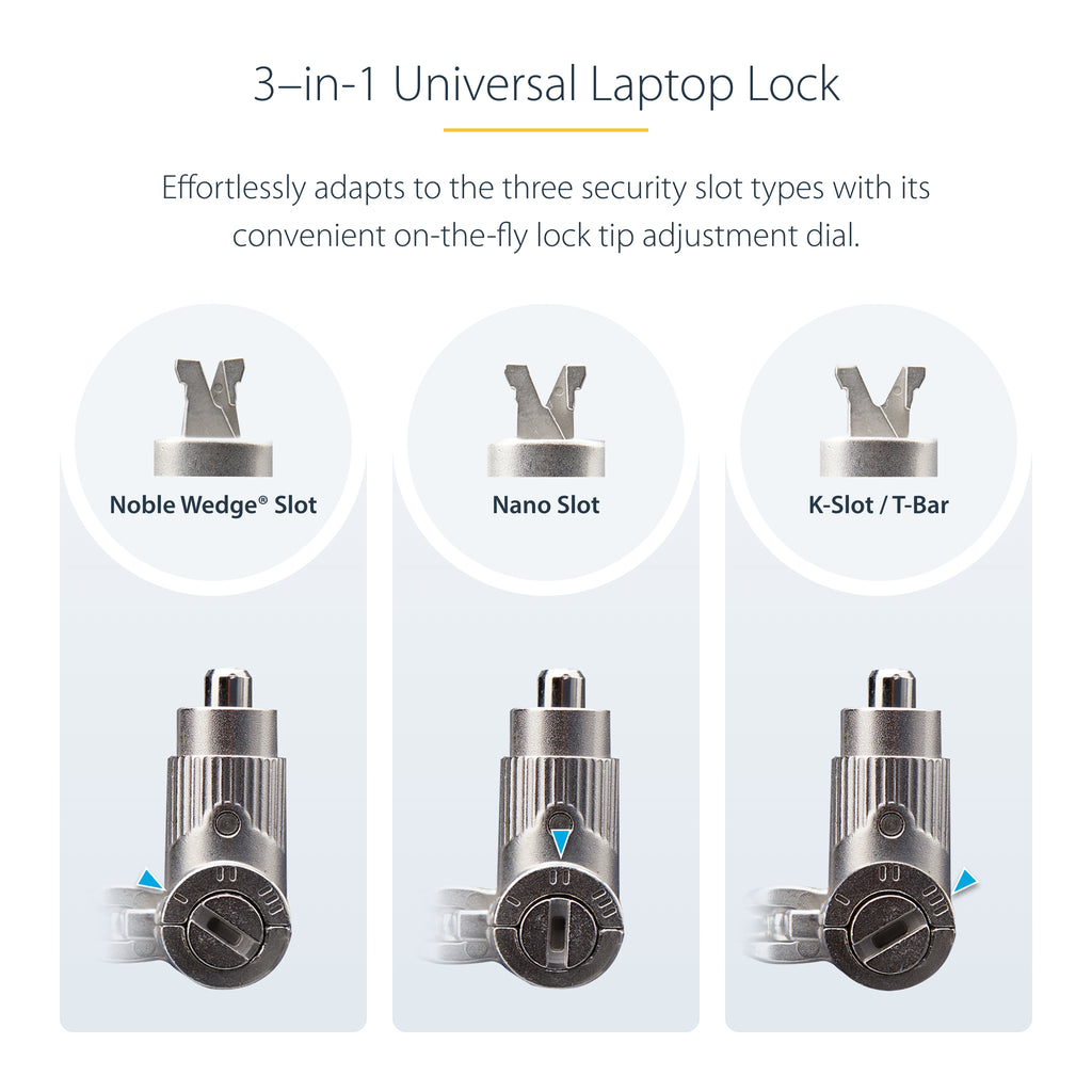 Universal Laptop Lock 6.6ft (2m) Cable