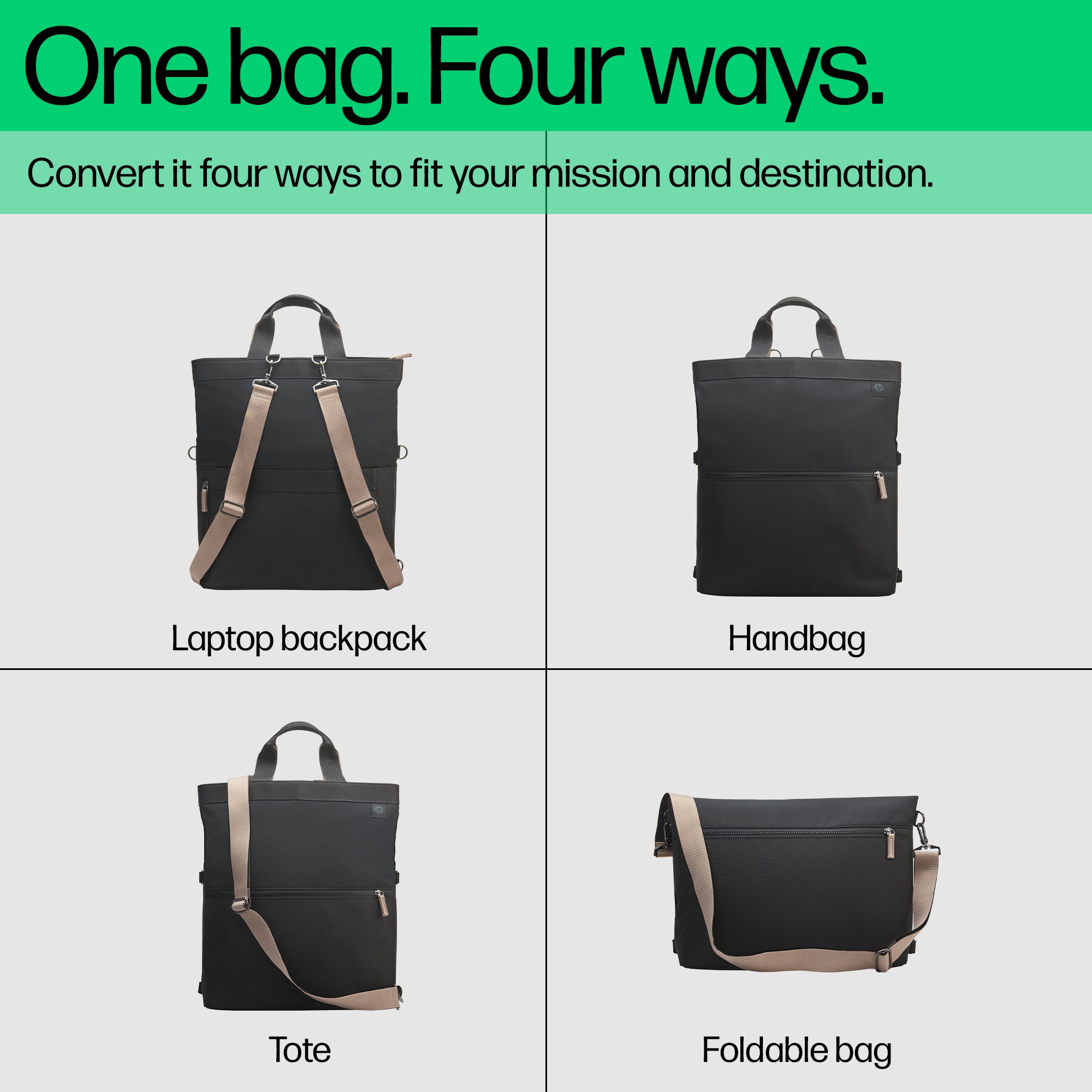 14INCH CONVERTIBLE LAPTOP BACKPACK TOTE