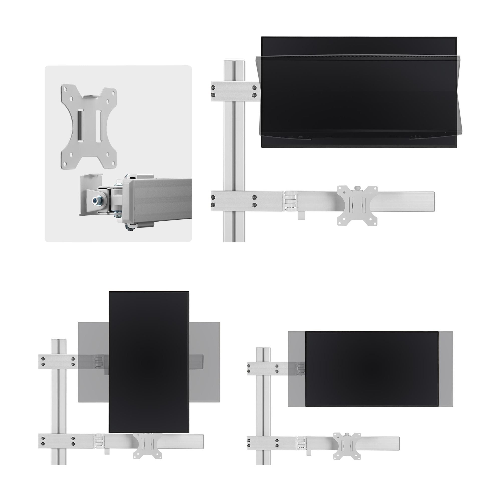 Six-Monitor Desk Mount Max 32IN/8kg